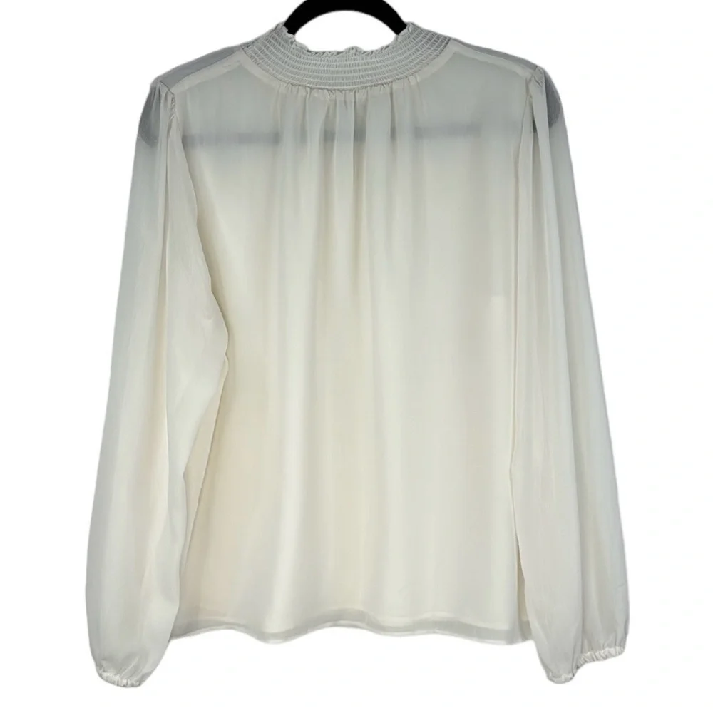 J. Crew Turtleneck Crepe Lined Long Sleeve Blouse Size XL